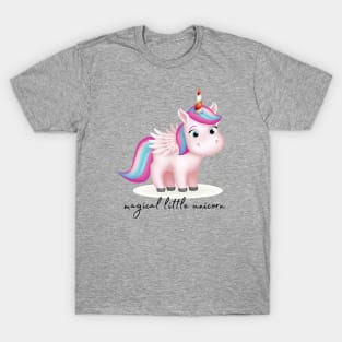 Magical Little Unicorn Drawing with Text T-Shirt